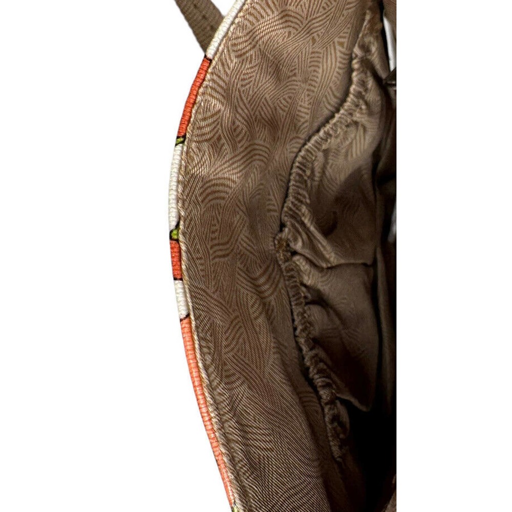 Sakroots Orange Floral Print Crossbody Messenger Flap Purse Bag Coated Canvas - Picture 11 of 13